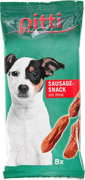 Produktbild von pitti Sausage Snack Rind Wurst für Hunde mit hohem Fleischanteil und ohne Zucker 8 Stück