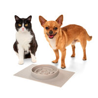 Produktbild von PiuPet Anti Schling Napf für Hund und Katze mit Silikon Matte Grau 300ml - 300 ml