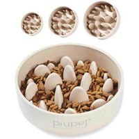 Produktbild von PiuPet Anti-Schlingnapf Slow Feeder aus Bambus für Hunde in Beige Groß - 0,4 l