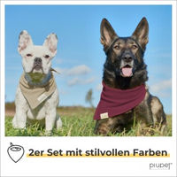 Produktbild von PIUPET Hundehalstuch-Set aus Baumwolle in Beige und Rot Größe S für erwachsene Hunde