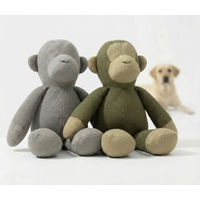 Produktbild von PIUPET Hundespielzeug Affe XXL Quietschspielzeug aus Baumwolle Grau Grün Beige