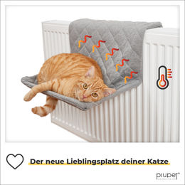PiuPet Katzen Heizungsliege Grau aus Polyester für alle Altersstufen - 1 Stk. – Bild 1 von 5