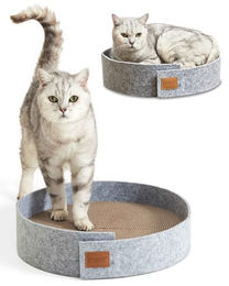 PiuPet Katzen Kratzbrett mit Filzumrandung in Grau 38 cm Durchmesser - 1 Stk. – Bild 1 von 7