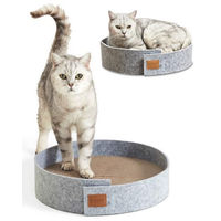 Produktbild von PiuPet Katzen Kratzbrett mit Filzumrandung in Grau 38 cm Durchmesser - 1 Stk.