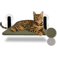 Produktbild von PiuPet Katzenfensterliege Hängematte Grün Jumbo für erwachsene Katzen mit Edelstahl-Elementen