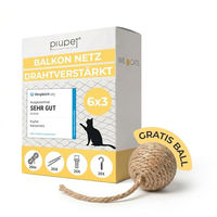 Produktbild von PiuPet Katzennetz drahtverstärkt für Balkon und Fenster 6 x 3 m Schwarz mit Befestigungsset