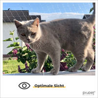 Produktbild von PiuPet Katzennetz transparent 4x3 m aus Nylon für Balkon und Fenster - 12 m