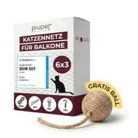 Produktbild von PiuPet Katzennetz transparent 6x3 m aus Nylon für Balkon und Fenster