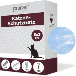 PIUPET Katzennetz transparent aus Nylon für Balkon und Fenster 3 x 8 m - 8 m – Bild 1 von 6