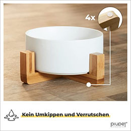 PiuPet Keramik Futternapf Set mit Ständer für Hunde und Katzen 850ml - 2 x 850 ml – Bild 1 von 7