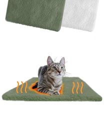 PiuPet Selbstheizende Katzendecke aus Fleece in Grün für Katzen aller Altersstufen - 1 Stk. – Bild 1 von 12