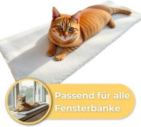 PIUPET Selbstwärmende Katzendecke für die Fensterbank aus Plüsch in Beige - 1 Stk. – Bild 1 von 11