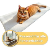 Produktbild von PIUPET Selbstwärmende Katzendecke für die Fensterbank aus Plüsch in Beige - 1 Stk.