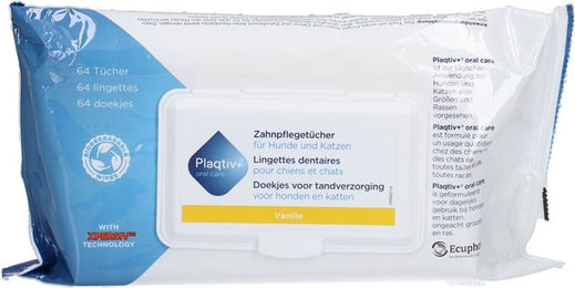 Plaqtiv+ Zahnpflegetücher für Hunde und Katzen 60 Stück – Bild 1 von 3