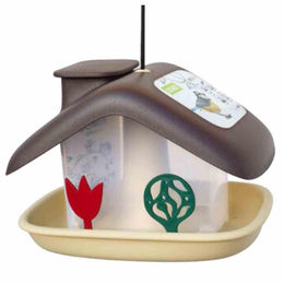 Produktbild von Plastia Vogelhaus Domek aus Kunststoff in Braun/Beige - 1 Stk.