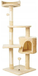 Platan Sofa Kratzbaum Beige 112 cm mit 5 Ebenen Sisal und Kuschelhöhle für Katzen – Bild 1 von 2