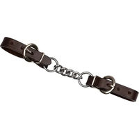 Produktbild von Platinum Pro Gebiss mit Kinnkette für Pferde aus Leder und Stahl in Braun