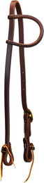 Produktbild von Platinum Pro Reitkopfstück aus Leder mit verschiebbaren Ohren und Schnalle in Braun