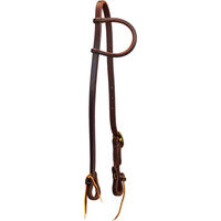 Produktbild von Platinum Pro Reitkopfstück aus Leder mit verschiebbaren Ohren und Schnalle in Braun