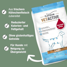 Platinum VETACTIVE Light Hundefutter Trockenfutter fett- und kalorienreduziert 5kg – Bild 1 von 4