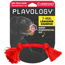 Playology Tau Kauspielzeug mit Trockentechnologie und Rindfleischaroma für kleine Hunde Größe S Rot – Bild 1 von 8