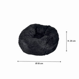 Plüsch Hundebett und Katzenkissen Schwarz 55cm aus Polyester - 55 cm – Bild 1 von 5