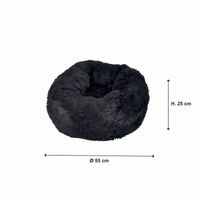 Produktbild von Plüsch Hundebett und Katzenkissen Schwarz 55cm aus Polyester - 55 cm