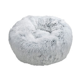 Plüsch Hundebett und Katzenkissen von dynamic24 in Grau oder Weiß Größe M - 55 cm – Bild 1 von 5