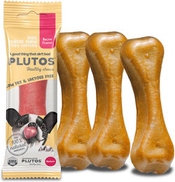 PLUTOS Käse-Kauknochen Käse und Speck laktosefrei zur Zahnpflege - 60 g – Bild 1 von 1