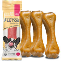 Produktbild von PLUTOS Käse-Kauknochen Käse und Speck laktosefrei zur Zahnpflege - 60 g