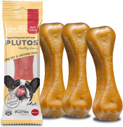 Produktbild von PLUTOS Käse-Kauknochen Käse und Rind getreidefrei und laktosefrei XL