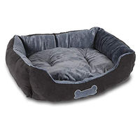 Produktbild von Pocky-Pet Hundebett für mittlere Hunde Dunkelblau 62x50cm Waschbares Hundekissen aus Polyester