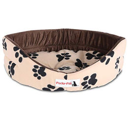 Pocky-Pet Hundebett und Katzenbett aus Plüsch in Beige-Braun 54x48cm – Bild 1 von 13
