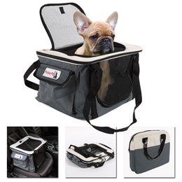 Pocky-Pet Hundetasche für den Autositz aus Nylon in Grau 41x32x27cm – Bild 1 von 13