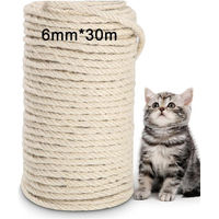 Produktbild von PolkaHome Sisal Seil 6mm x 30m Naturweiß für Katzenkratzbaum Reparatur und DIY