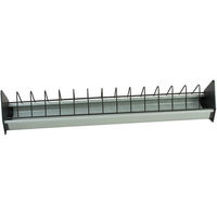 Produktbild von Polmark Futtertrog aus Kunststoff mit Fressgitter für Tauben Hühner und Wachteln 50cm Grau