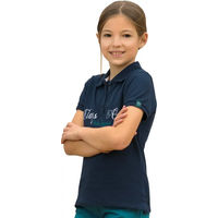 Produktbild von Polo-Shirt Flags&Cup Reitshirt für Mädchen aus Baumwolle Blau Größe 14 Jahre