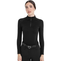 Produktbild von Poloshirt Damen Langarm Strick Zip HW26 Black L/XL