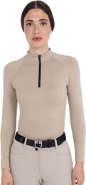 Poloshirt Damen Langarm Strick Zip HW26 in Cobblestone Größe L/XL – Bild 1 von 1