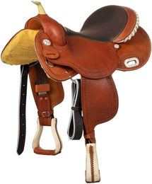 Produktbild von Pool's Barrel Color 5020 Reitsattel aus Leder in Braun und Orange