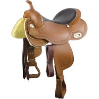 Produktbild von Pool's Barrel Racer 5010 Westernsattel für Pferde aus Leder in Braun und Orange