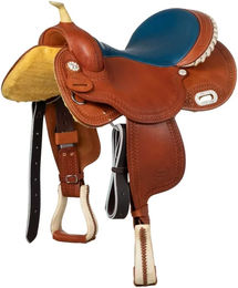 Produktbild von Pool's Barrel Reitsattel aus Leder in Blau Color 5020