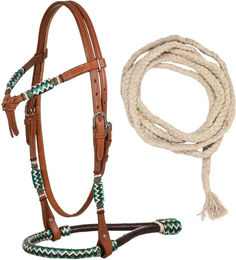 Produktbild von Pool's Bosal-Trense für Pferde mit Baumwollzügeln in Braun