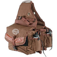 Produktbild von Pool's Deluxe Hintere Satteltasche für Pferde aus Nylon in Braun mit 2 Fächern