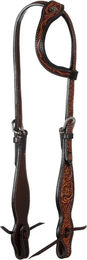 Produktbild von Pool's Floral One Ear Western Zaumzeug aus Leder in Beige und Braun