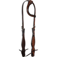Produktbild von Pool's Floral One Ear Western Zaumzeug aus Leder in Beige und Braun