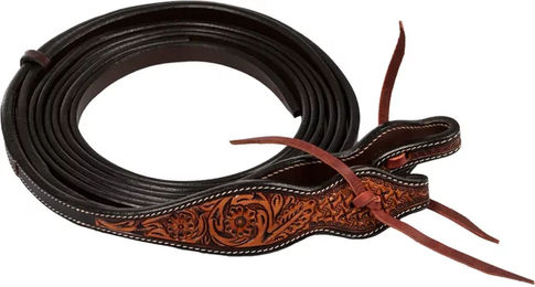 Pool's Floral Western Pferdezügel aus Leder in Braun – Bild 1 von 1