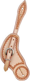 Produktbild von Pool's Goccia Border Stamp Sporenriemen für Pferde aus Leder in Braun und Beige