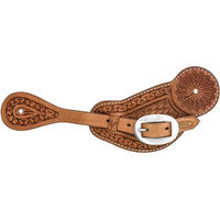 Produktbild von Pool's Goccia Sporenriemen für Pferde aus Leder in Braun Snake/Basket