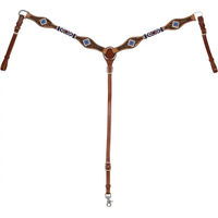 Produktbild von Pool's Jagdhalsband für Pferde aus Leder mit Diamantdekoration in Braun